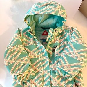 Columbia toddler size 3 jacket. Color: Mint/bright coral and lime green.